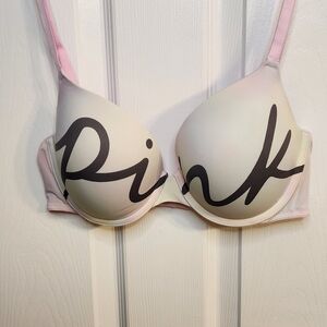 PINK Victoria's Secret 36C Wear Everywhere Push-Up Bra - Pastels with Logo